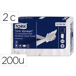Tork H2 Toalla de Papel Secamanos Engarzada 2 Capas 21x32 cm Paquete 200 Unidades Precio: 7.88999981. SKU: B1B4P3WVFF