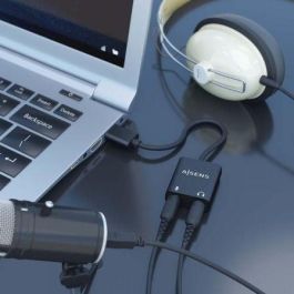 AISENS - CONVERSOR USB-A A AUDIO 48KHz, USB-A/M-2xJACK 3.5/H, NEGRO, 10CM AISENS - CONVERSOR USB-A A AUDIO 48KHz, USB-A/M-2xJACK 3.5/H, NEGRO, 10CM