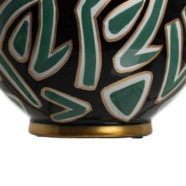Tibor Negro-Verde Porcelana Decoración 26 X 26 X 26 cm