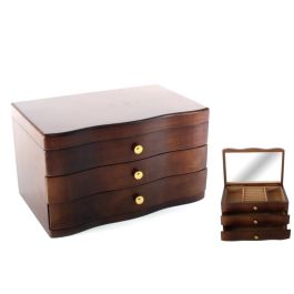 DKD Home Decor Joyero Marrón con Espejo y 2 Cajones de MDF y Terciopelo, Hecho a Mano, 18x27x16 cm Precio: 34.59000017. SKU: S3020313