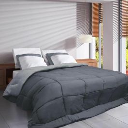 POYET MOTTE Edredón Ligero HUDSON Microfibra Relleno Silicona 200g/m² 240x260cm Acero y Plata Oeko-Tex Ignífugo