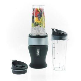 Ninja QB3001EUS Batidora de Vaso para Smoothies 700W con 2 Vasos y Tapas de Viaje, Acero Inoxidable
