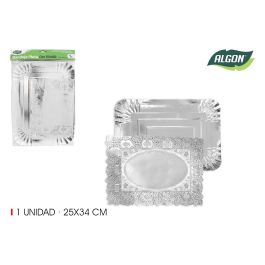 Bandeja Plata Rectangular con Blonda 25x34 cm - Algon (48 Unidades) Precio: 28.49999999. SKU: B1EQQW6WX2