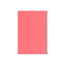 Cuaderno Espiral Liderpapel Folio Pautaguia Tapa Plastico 80H 75 gr Cuadro Pautado 3 mm Con Margen Color Rojo