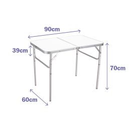 Marbueno Mesa Plegable Aluminio D25 Surtida Camping y Playa 90X60X39/70 cm 10031