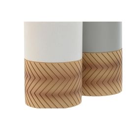 DKD Home Decor Vaso Blanco Gris 7 x 10.5 x 7 cm (2 Unidades)