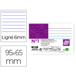 Liderpapel Ficha Rayada nº1 65x95 mm 180gr Paquete de 100 Unidades Precio: 1.49999949. SKU: B177G93C32