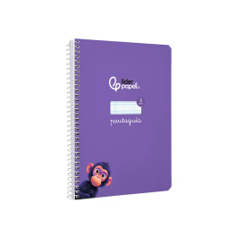 Liderpapel Cuaderno espiral A5, tapa dura, 80 hojas, cuadro pautado 3mm, color lila