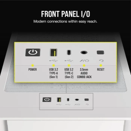 Corsair ICUE 4000D RGB Airflow CC9011241WW Torre Central con 3 AF120 RGB Elite Fans Blancos