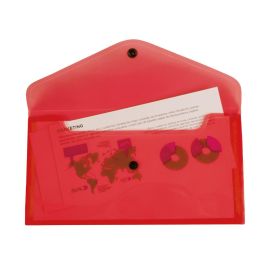 Carpeta Liderpapel Dossier Broche Polipropileno Tamaño Sobre Americano 260x140 mm Rojo Translucido