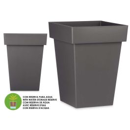 Maceta Cuadrada Gris Con Reserva Agua 40Cm Ibergarden (6 Unidades)