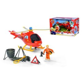 Simba SIM1695825444053 Helicóptero Wallaby de Sam el Bombero con 1 figura, 5 accesorios y función de luz y sonido