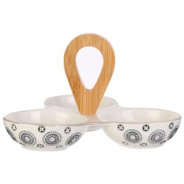 Home Deco Factory Plato Bol 3 Departamentos Con Asa Mirage Ideal Aperitivos