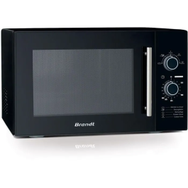 Brandt Microondas Negro Monofunción 26L 900W Independiente Control Mecánico Temporizador 35 Minutos 5 Niveles Plataforma Giratoria 32cm