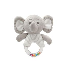 Kiokids Peluche Elefante Sonajero Gris 18 cm para Bebés +0 Meses - Suave, Adorable y Achuchable, Colección Dolci Amici