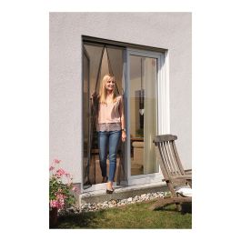 Schellenberg Mosquitera magnética antracita 90x210cm, fácil montaje sin taladrar