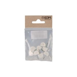 Edm Pack 8 uds. Porta-Estante Semi Redondo Pequeño Blanco