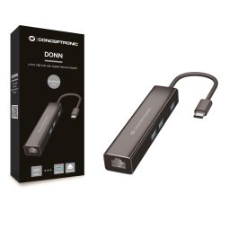 Conceptronic Adaptador Usb-C A Gigabit Ethernet Rj45 Con Hub Usb 3.0 3 Puertos Conceptronic Adaptador Usb-C A Gigabit Ethernet Rj45 Con Hub Usb 3.0 3 Puertos