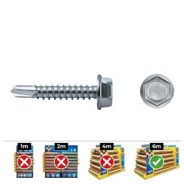 Celo Tornillo punta broca hexagonal Ø6,3x50mm acero zincado Caja 100 unid. Din 7504k