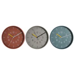 Reloj de Pared DKD Home Decor Blanco Turquesa Terracota PVC Urbano 30 x 4,3 x 30 cm (3 Unidades)