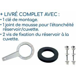 Edouard Rousseau AAABG16380 - Mecanismo de Descarga Abatible Certificado NF - Caudal Potente 3,5 L/s - Ajustable 255-455 mm