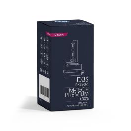 M-Tech MTECZMD3S43 Bombilla Xenón Premium D3S 4300K 35W – Para Faros Lenticulares, 30% Más Luz, Cristal Cuarzo, ECE