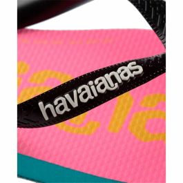 Chanclas para Mujer Havaianas Top Logomania Azul Rosa Chanclas para Mujer Havaianas Top Logomania Azul Rosa