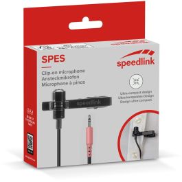 Speedlink SPES Micrófono con pinza de enganche alámbrico 3.5 mm color negro para adulto/niño