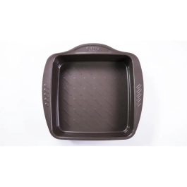 Fuente Cuadrada Acero Asimetria Pyrex® 24x24 cm