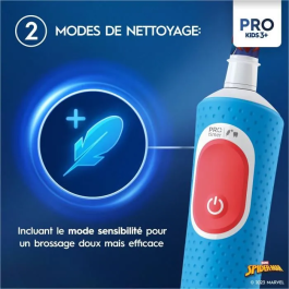Oral-B Pro Kids Cepillo de dientes eléctrico Spider-Man, 1 mango, 1 cabezal, a partir de 3 años