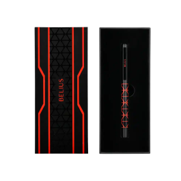 Belius Legacy Boligrafo Aluminio Diseño Triángulo Rojo Cuerpo Negro Tinta Azul Caja Diseño