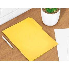 Subcarpeta Cartulina Liderpapel Folio Pestaña Superior 240 gr-M2 Amarillo 50 unidades