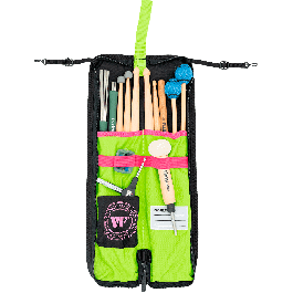 Vicfirth Funda Baquetas Essential Neon para 4-5 Pares con Bolsillo Interior y Correa Elástica
