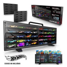 Hot Wheels Maletín Coleccionista para 40 Coches, Puertas Transparentes, Diseño Modular, Gomaespuma, Colgable Pared, Edad +3 años