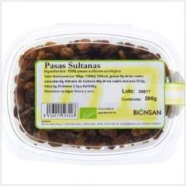BIONSAN Pasas Sultanas Ecológicas 200 Gr. Alto contenido en Hierro, Calcio y Vitaminas. Apto para Veganos Precio: 3.69000008. SKU: B1BQVSGW4C