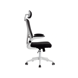 Q-connect Silla Ergonómica Pal ermo Alt Max 1300 Anc 610 Prof 600 Ruedas Premium Malla Base Nylon Reposacabezas Soporte Lumbar Color Blanco Negro