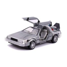 Coche de metal dlorean regreso al futuro ii con luz escala 1:24 30x15x11 cm