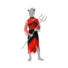 Disfraz Demonia Niña Infantil Rojo Y Negro Talla 10-12 Años Halloween