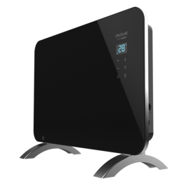 Cecotec Ready Warm 6670 Convector Eléctrico Cristal Negro 1000W WiFi SmartControl IP24 Baño Termostato Programable Seguridad Bloqueo Niños