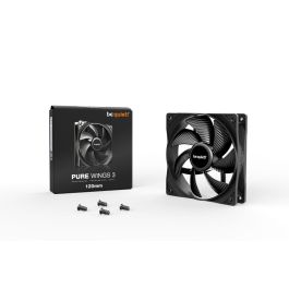 be quiet! Pure Wings 3 120mm Ventilador Carcasa PC 1600 RPM, 25.5 dB Silencioso, Rodamiento Rifle, Alta Presión 1.45 mmH2O, Negro