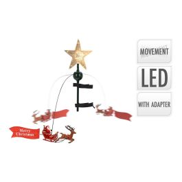 Estrella con LED para coronar árbol de navidad con movimiento, incluye Papá Noel girando - Polipropileno, acero, 22x8x51cm Precio: 41.98999959. SKU: B1HNQWE23P