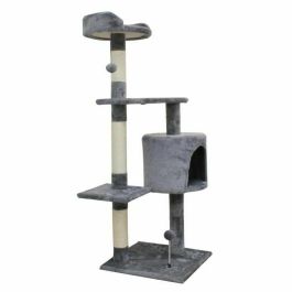 JAPSER ALC06 Árbol para gatos mediano, con nicho, 3 plataformas, postes rascadores de sisal y juguetes 40x40x114 cm Gris Precio: 46.49999992. SKU: B1BQGE5FAX