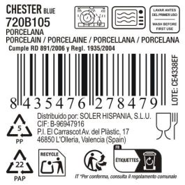 La Mediterranea Bandeja Redonda 27 cm x 2.5 cm "Chester Blue" (8 Unidades)