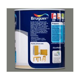Bruguer Esmalte Acrílico Multisuperficie Gris Perla Satinado 750ml, Interior/Exterior, Secado Rápido, Sin Olor