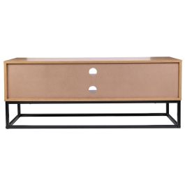 Home Deco Factory Mueble TV Colección Industriel en Madera y Metal con Puertas y Estanterías 117x39x48 cm