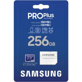 Samsung PRO Plus MB-MD256SA/EU Memoria Flash 256 GB MicroSD UHS-I Clase 3, V30, U3, Resistente al Agua, A Prueba de Rayos X