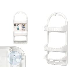 Berilo Estante de Baño 3 Alturas con Perchas y Ventosa Blanco Plástico 26.6x62x12 cm (12 Unidades) Precio: 52.5000003. SKU: B127EY6BFF