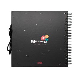 ERIK Álbum de Fotos Scrapbook Blummen 26x26cm con 40 Páginas, Encuadernación Wire-o y Cierre de Cinta