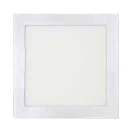 Edm Downlight LED Superficie Cuadrado Cromado 20W 1500lm 4000K Luz Día 22x22x3.5cm