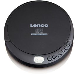 Lenco CD-200 Reproductor de CD Portátil Negro con MP3 y Protección Anti-golpes – Alimentación USB/Batería